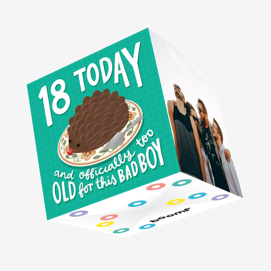 Too Old For This Bad Boy 18th Birthday Confetti-exploding Greetings Card