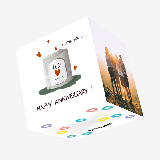 I Love You Happy 10th Wedding Anniversary Confetti-exploding Greetings Card