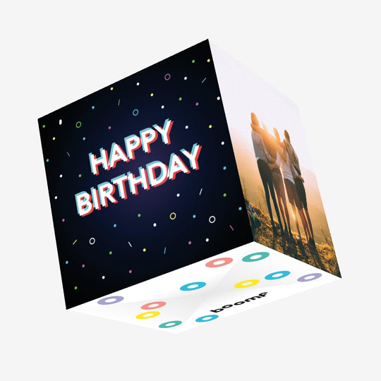 Happy Birthday Dots And Circles Confetti-exploding Greetings Card
