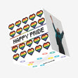 Happy Pride Pixel Hearts Confetti-exploding Greetings Card