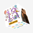 Purple Theme Happy 13th Birthday Confetti-exploding Greetings Card