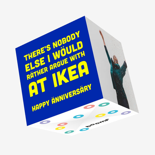 Argue At Ikea Anniversary Confetti-exploding Greetings Card