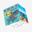 5th Birthday Grandson Cute Shark Confetti-exploding Greetings Card