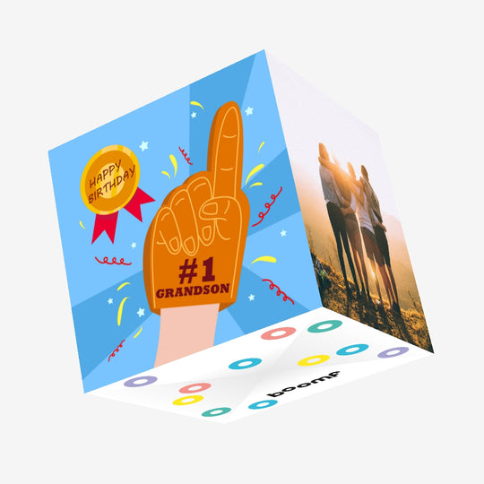 Happy Birthday Grandson You're Number One Confetti-exploding Greetings Card