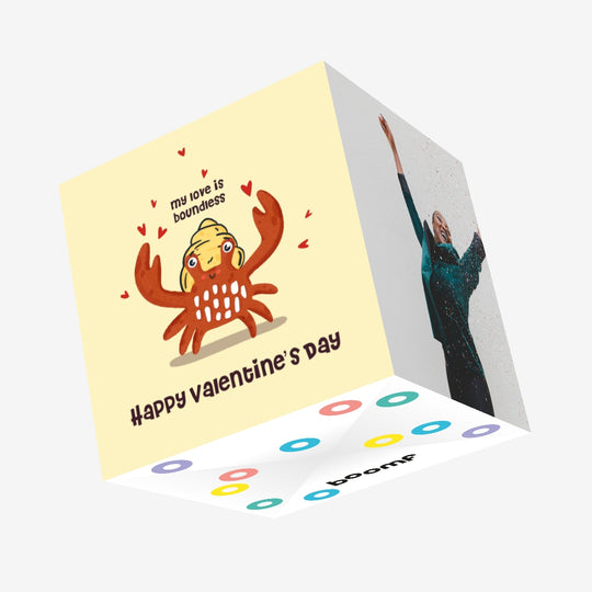 Cute Crab My Love Is Boundless Valentine's Day Confetti-exploding Greetings Card