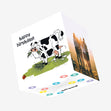 Grass Eating Cow Happy Birthday Confetti-exploding Greetings Card
