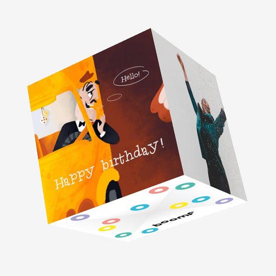 Yellow Car Happy Birthday To You Gentleman Confetti-exploding Greetings Card