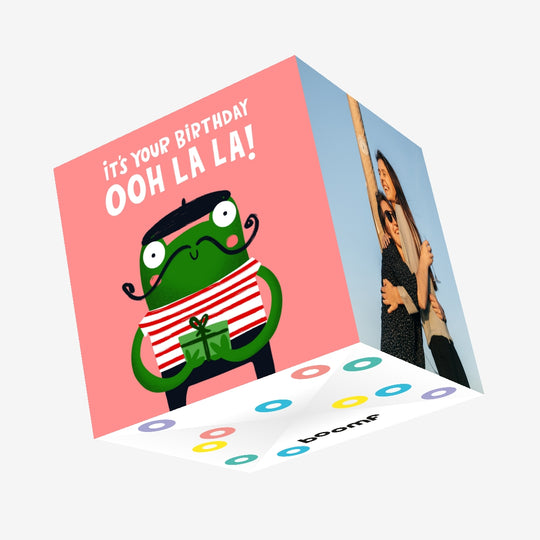 Ooh La La French Frog Birthday Confetti-exploding Greetings Card