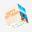 Happy Birthday Balloons Gold Confetti-exploding Greetings Card