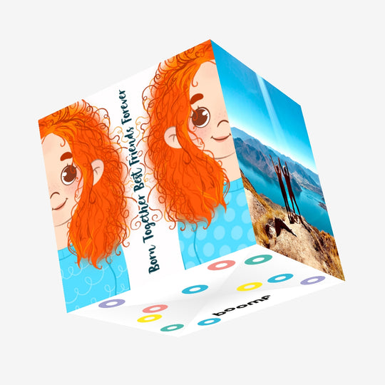 Girls Born Together Best Friends Forever Happy Birthday Confetti-exploding Greetings Card