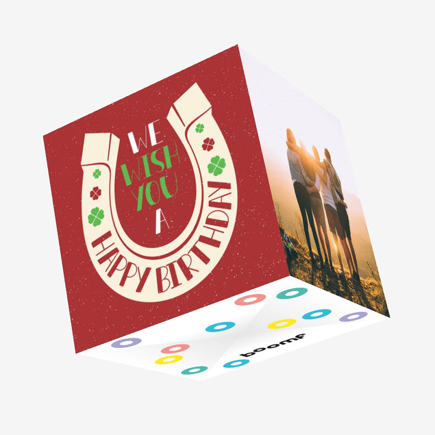 We Wish You A Happy Birthday Lucky Horseshoe Confetti-exploding Greetings Card