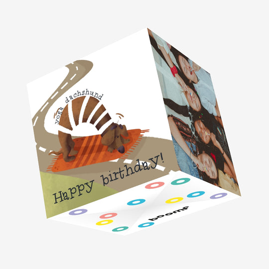 Happy Birthday Yoga Dachshung Confetti-exploding Greetings Card