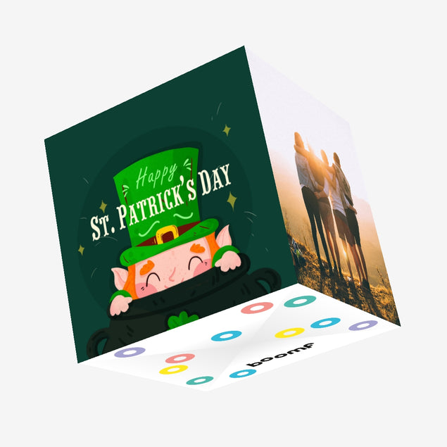 Cute Leprechaun St. Patrick's Day Confetti-exploding Greetings Card