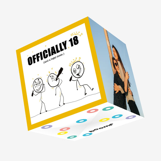 Officially 18 And A Legal Mess Confetti-exploding Greetings Card