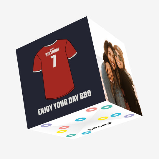 Happy 7th Birthday Bro For Football Lover Confetti-exploding Greetings Card