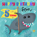 5th Birthday Son Cute Shark Card