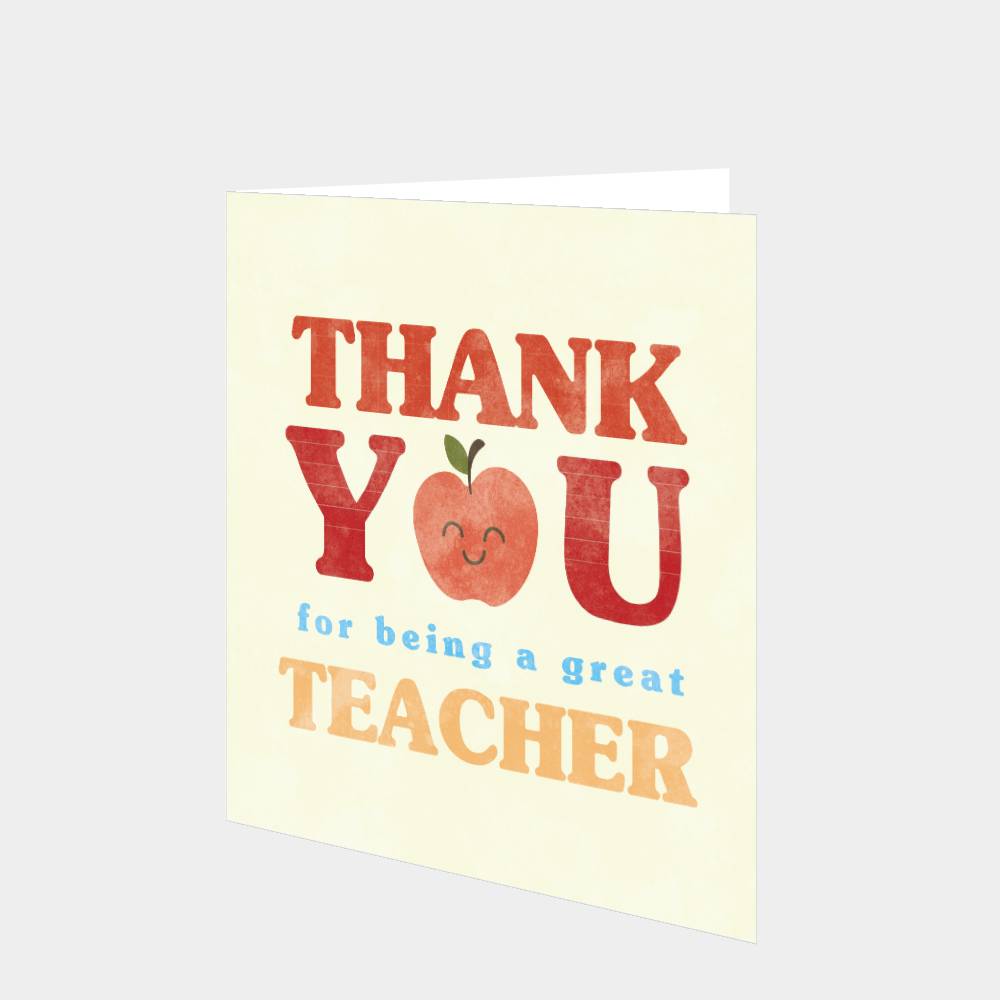 Thank You For Being A Great Teacher Card – Boomf