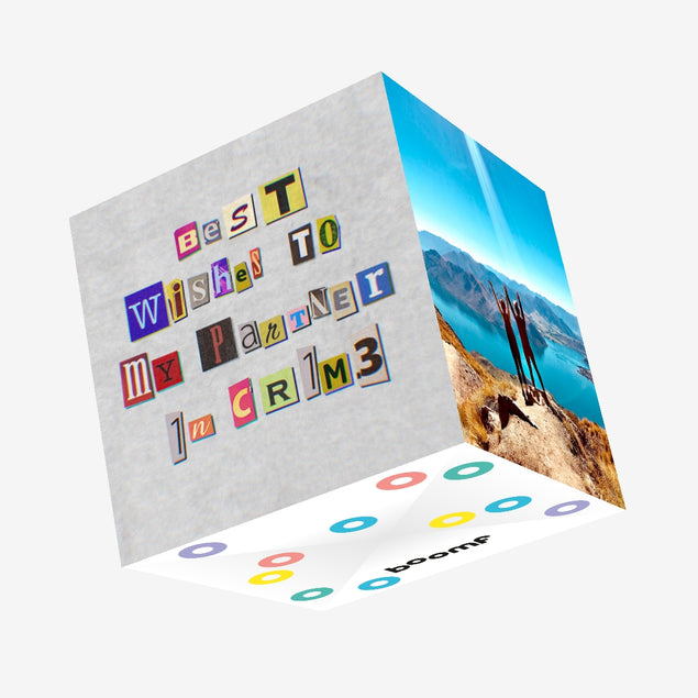 Best Wishes To My Partner In Crime Confetti-exploding Greetings Card