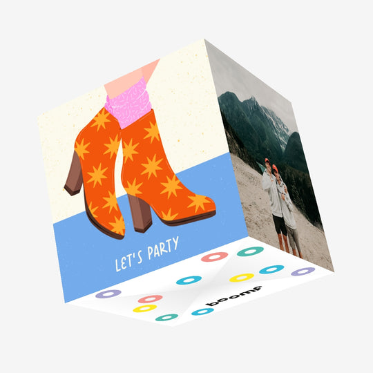 Dancing Shoes Let's Party Confetti-exploding Greetings Card