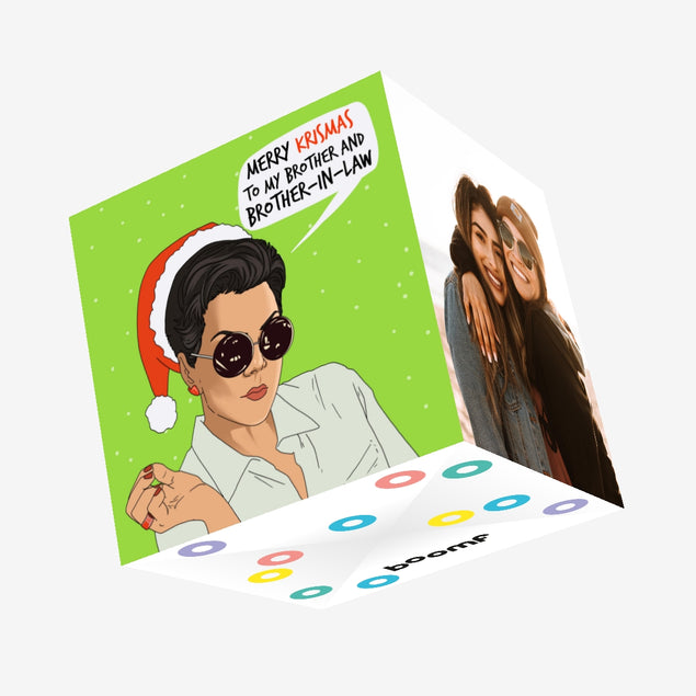 Merry Krismas Brother And Brother-in-law Kris Jenner Confetti-exploding Greetings Card