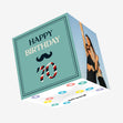 Happy 70th Birthday Moustache Blue Confetti-exploding Greetings Card