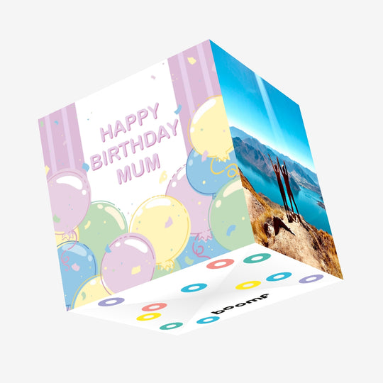 Pink Ballons Mum 30th Birthday Confetti-exploding Greetings Card