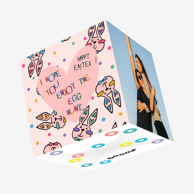 Easter Bunny Egg Hunt Confetti-exploding Greetings Card