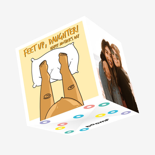 Feet Up Daughter Pregnant Daughter Mother's Day Confetti-exploding Greetings Card