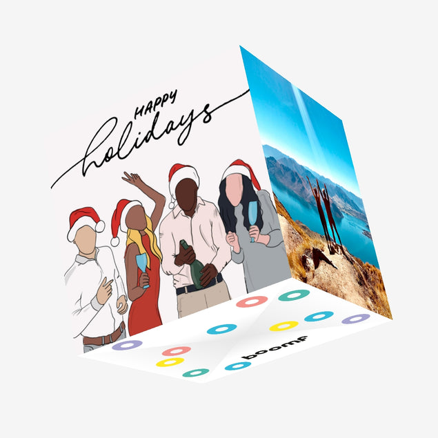 Happy Holidays Colleagues Confetti-exploding Greetings Card