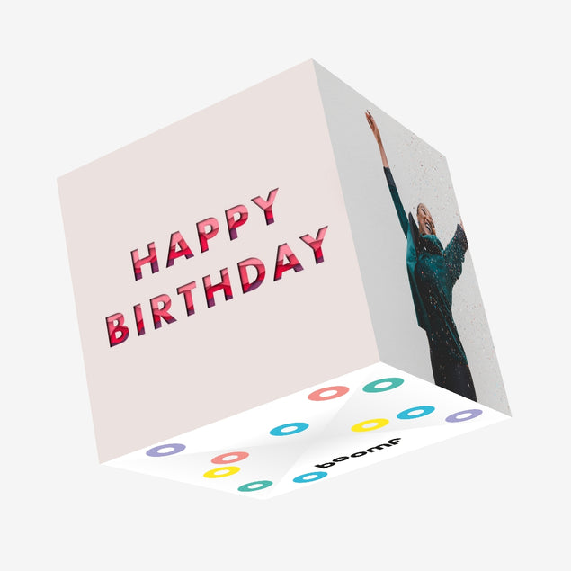 Red Letters Birthday Confetti-exploding Greetings Card