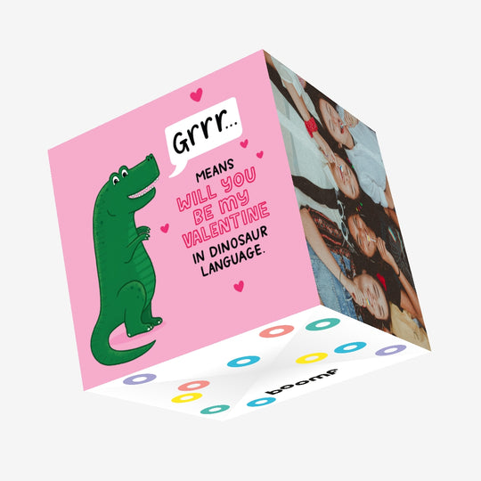 Will You Be My Valentine In Dinosaur Language Valentine's Day Confetti-exploding Greetings Card