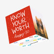 Know Your Worth Happy 30th Birthday Confetti-exploding Greetings Card