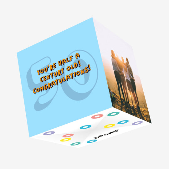 Half Century Old Happy 50th Birthday Confetti-exploding Greetings Card