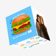 Juicy Burger In Blue Happy 80th Birthday The Best Confetti-exploding Greetings Card