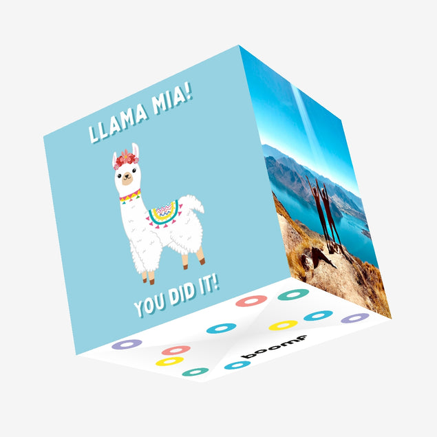 Llama Mia You did it! Confetti-exploding Greetings Card