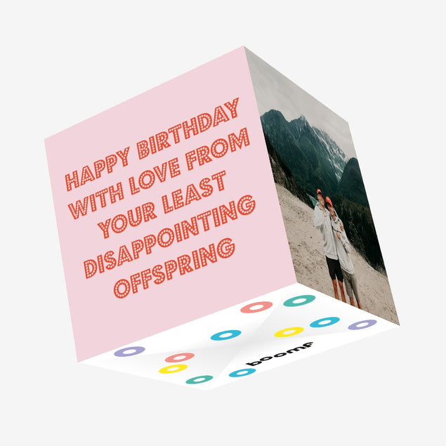 Least Disappointing Offspring - Pink Confetti-exploding Greetings Card