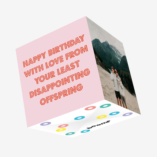 Least Disappointing Offspring - Pink Confetti-exploding Greetings Card