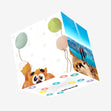 Cute Cat With Balloons Blank Confetti-exploding Greetings Card