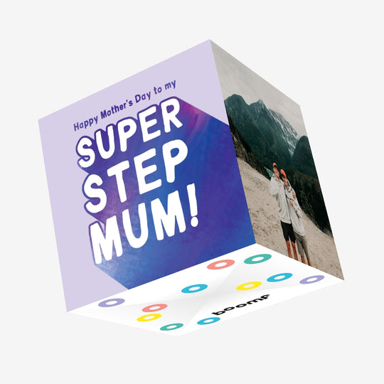 Super Step Mum Confetti-exploding Greetings Card