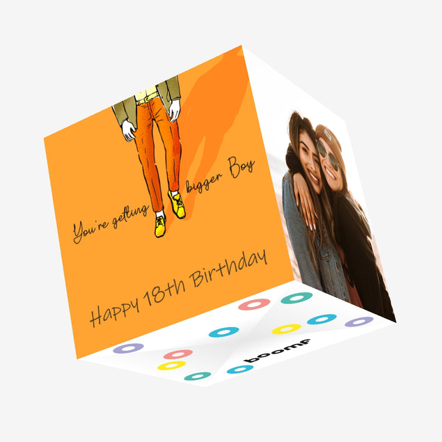 Happy 18th Birthday Nephew You're Getting Bigger Confetti-exploding Greetings Card