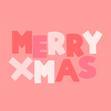 Cute Pink and Girly Merry Xmas Christmas Card - 1