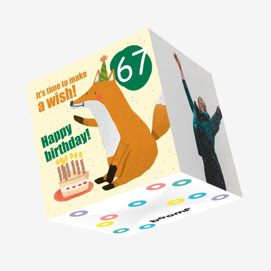 Make a Wish 67th Birthday Confetti-exploding Greetings Card