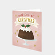 Christmas Pudding Pink Card