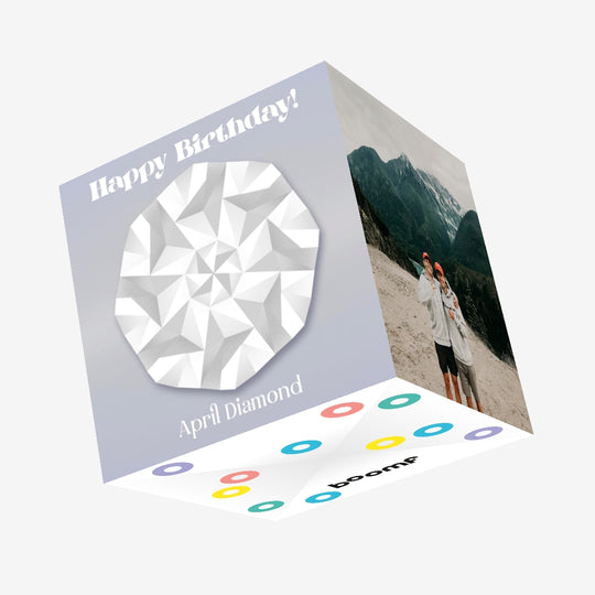 Happy April Birthday Gem Confetti-exploding Greetings Card