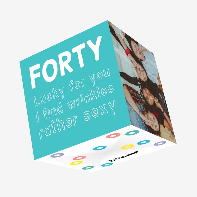 Sexy Wrinkles Forty Birthday Confetti-exploding Greetings Card