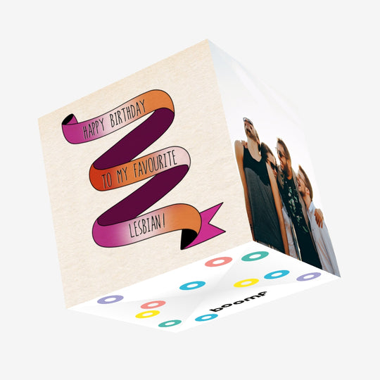 Happy Birthday To My Favourite Lesbian Confetti-exploding Greetings Card