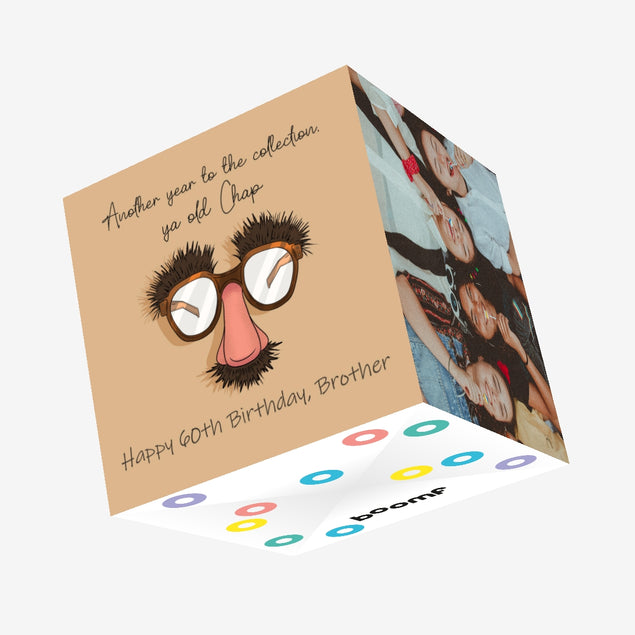 Happy 60th Birthday Brother Ya Old Chap Confetti-exploding Greetings Card