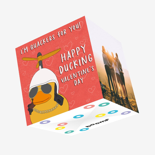 Happy Valentine's Day I'm Quackers For You Confetti-exploding Greetings Card