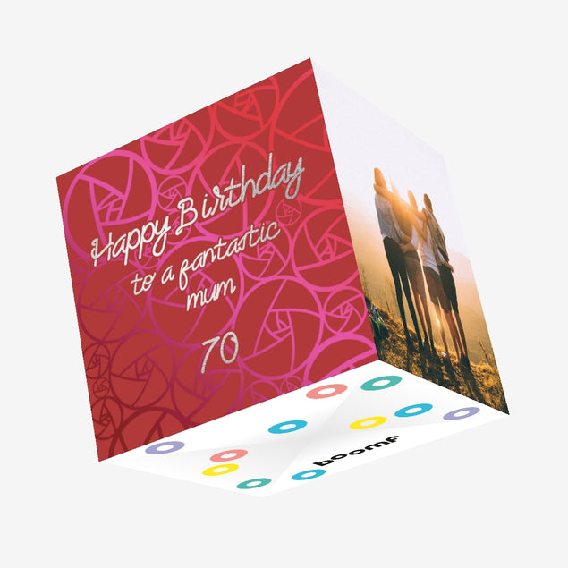 Happy 70th Birthday Mum Red Roses Confetti-exploding Greetings Card