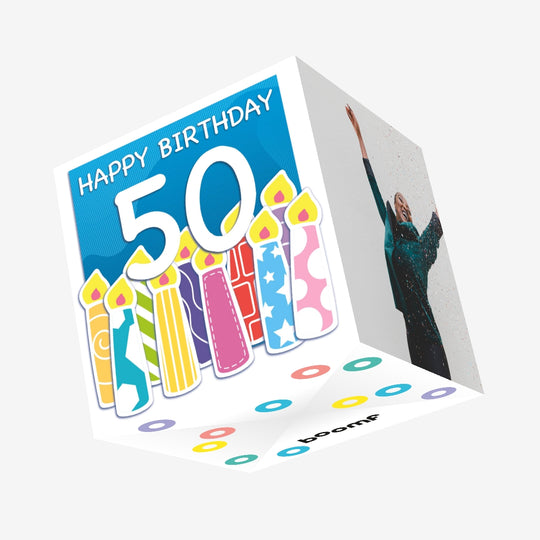 Happy 50th Birthday Confetti-exploding Greetings Card